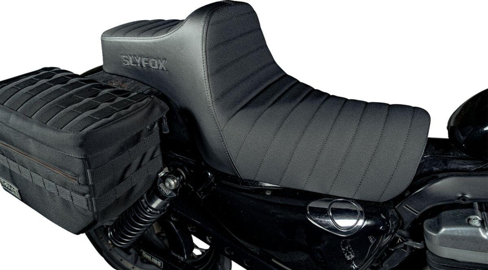 Slyfox High Noon Seat For Harley Davidson XL1200C 2004-2020 - Black