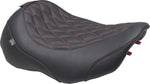 Mustang Wide Tripper Solo Seat With Backrest For Harley Davidson FLHX 1923 2024-2026 - Black/Red