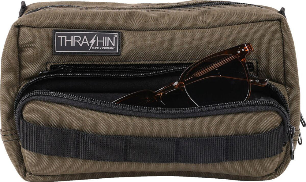 Thrashin Supply Co Handlebar Bag Plus Green/Orange - 12.5cm (5") x 22.9cm (9") x 10 cm (4")