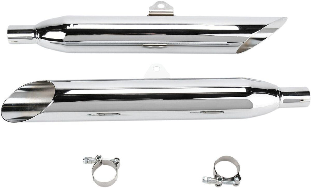 Cobra Slash Cut Silencers For Yamaha XVS 1100 2004-2009 - Chrome