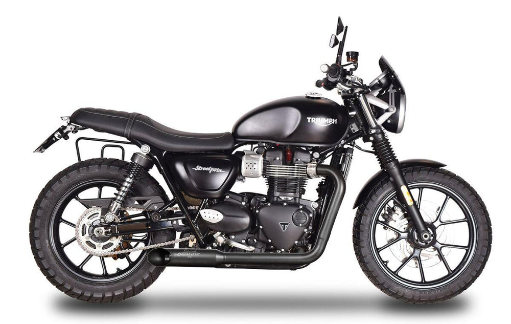 Spark Hot Road Full Exhaust System For Triumph Bonneville 1200 T120 ABS 2016-2019 - Black