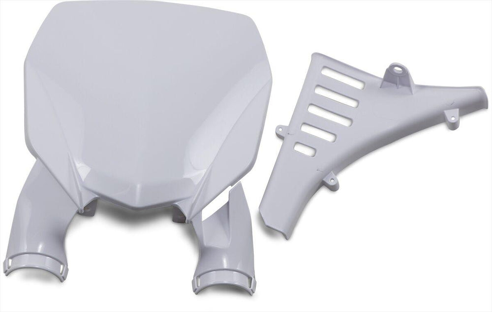 UFO Stadium Front Number Board With Fork Guards For Yamaha YZ125 2022-2025 - White