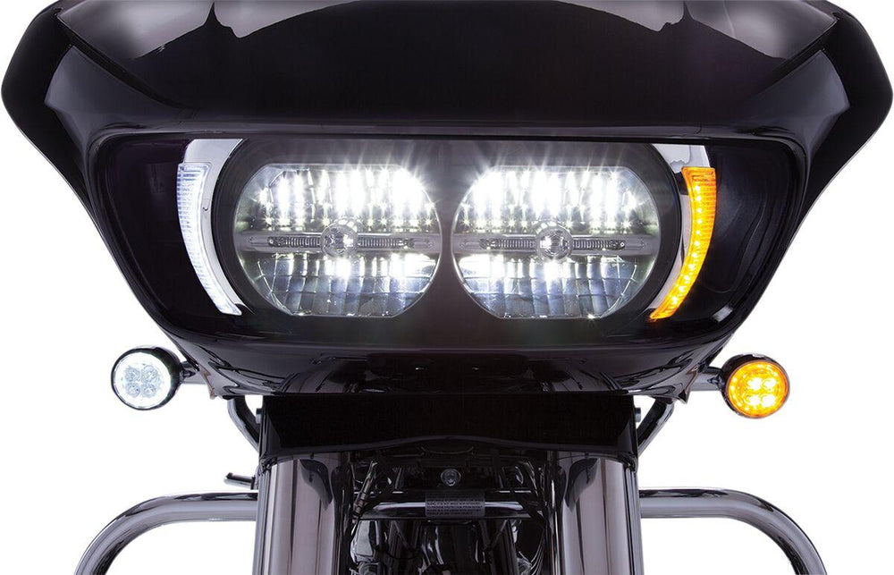Ciro Fang Headlight Bezels For Harley Davidson FLTRK 1868 ABS 2020-2024 Chrome Clear