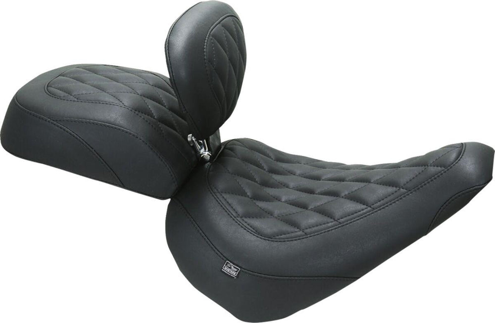 Mustang Wide Tripper Solo Seat With Backrest For Harley Davidson FXBR 1923 2023-2026 - Black