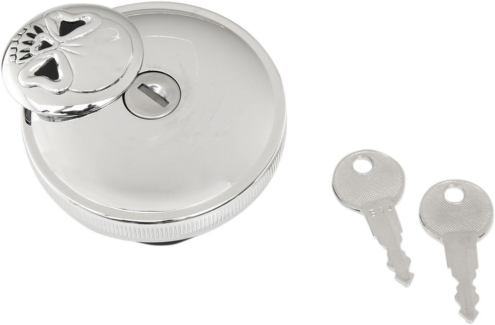 Drag Specialties Screw-In Locking Skull Fuel Cap For Harley Davidson FLD 1690 2012-2013 - Chrome