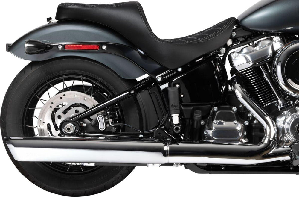 Drag Specialties Freedom Touring Double Diamond Seat For Harley Davidson FLDE 1750 ABS 2018-2020 - Black/Silver