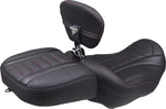 Mustang Wide Deluxe Touring Passenger Seat For Harley Davidson FLHX 1923 2024-2026 - Black/Red