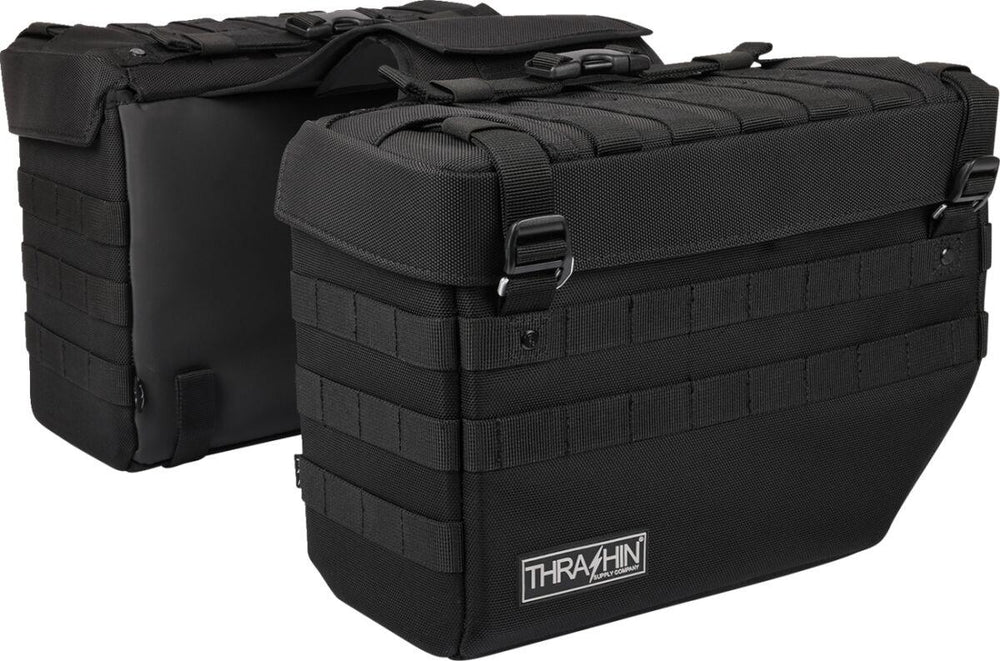 Thrashin Supply Co Expedition Saddlebags For Harley Davidson FLD 1690 2012-2013 - Black