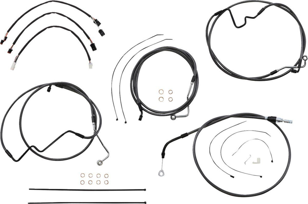 Magnum Shielding  Pearl Designer Handlebar Cable Install Kit For Harley Davidson FLH 1868 2021 38 - 43cm (15" - 17") - Black