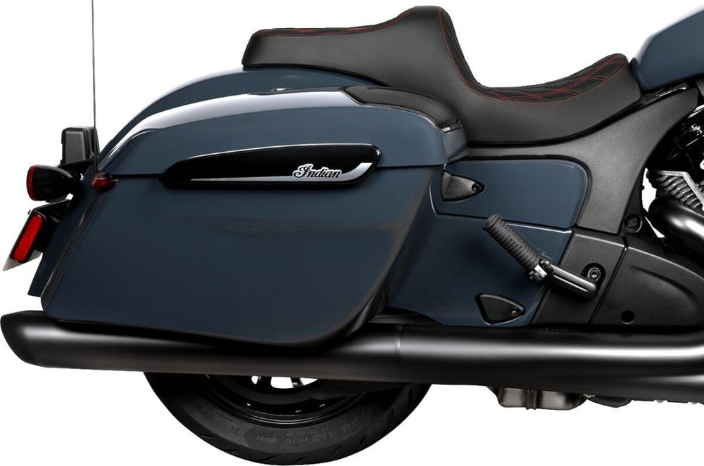 Drag Specialties Predator III Double Diamond Seat For Indian Challenger 108 ABS 2020-2025 - Black/Red