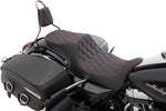 Drag Specialties Predator III 2 Up Seat For Harley Davidson FLHR 1584 2008-2011 Double Diamond - Black/Red