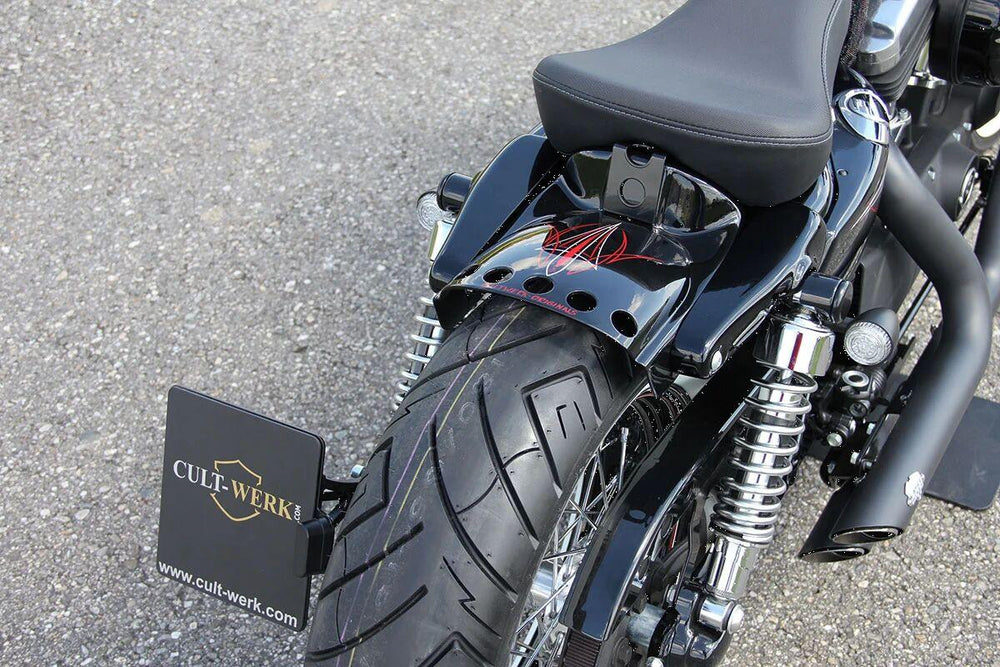 Cult Werk Rear Fender Bobber For Harley Davidson XL 1200 C 2004-2020 Rear - Black