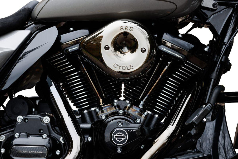 S&S Cycle Stealth Air Cleaner Kit For Harley Davidson FLHX 1923 2024-2025 - Chrome Lava Chrome