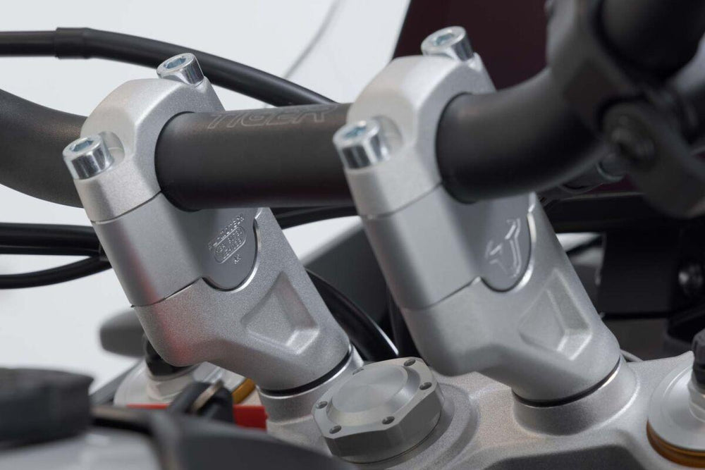 SW Motech Handlebar Risers For Triumph Tiger 900 GT 2023-2024 30 mm (1-3/16") - Silver