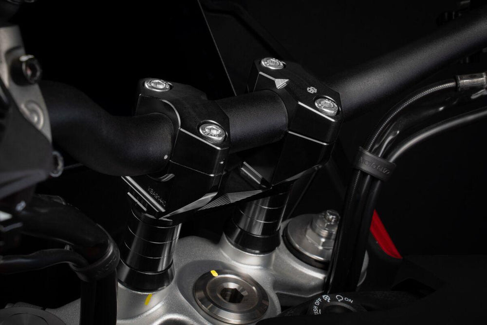 Gilles 2D.GT Handlebar Risers For Moto Guzzi V100 1050 Mandello ABS 2022-2024 - Black