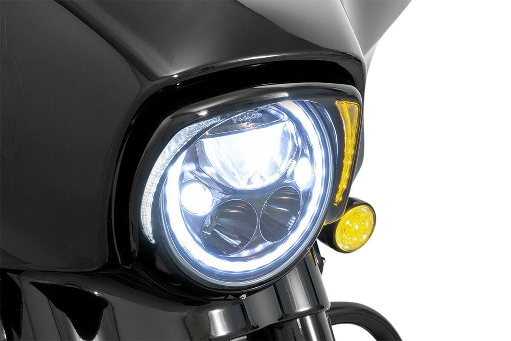Ciro Fang Headlight Bezel For Harley Davidson FLH 1868 ABS 2021 Black Clear