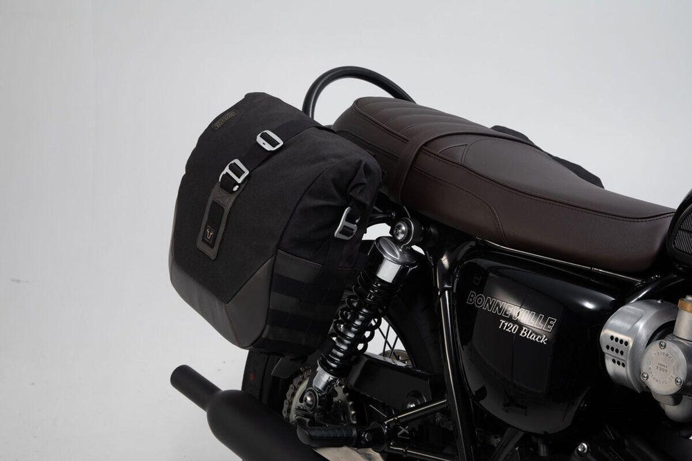 SW Motech Legend Gear LC2 Side Pannier Bags System For Triumph Bonneville 1200 T120 2016-2024 - Black/Brown