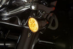Ciro LED Fang Front Signal Light Inserts with Bezel For Harley Davidson FLD 1690 2012-2013 Chrome Clear
