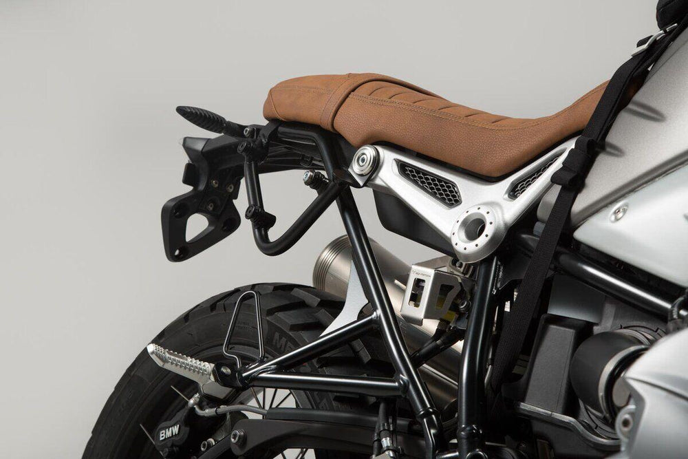 SW Motech Legend Gear LC1 Right Side Pannier Bag System For BMW R Nine T Scrambler 2016-2020 - Black/Brown