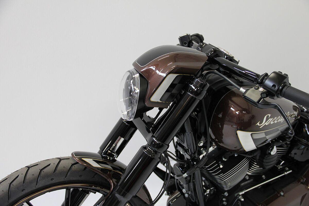 Cult Werk Night Rod Style Headlight Kit For Harley Davidson FXSB 1690 2013 - Gloss Black