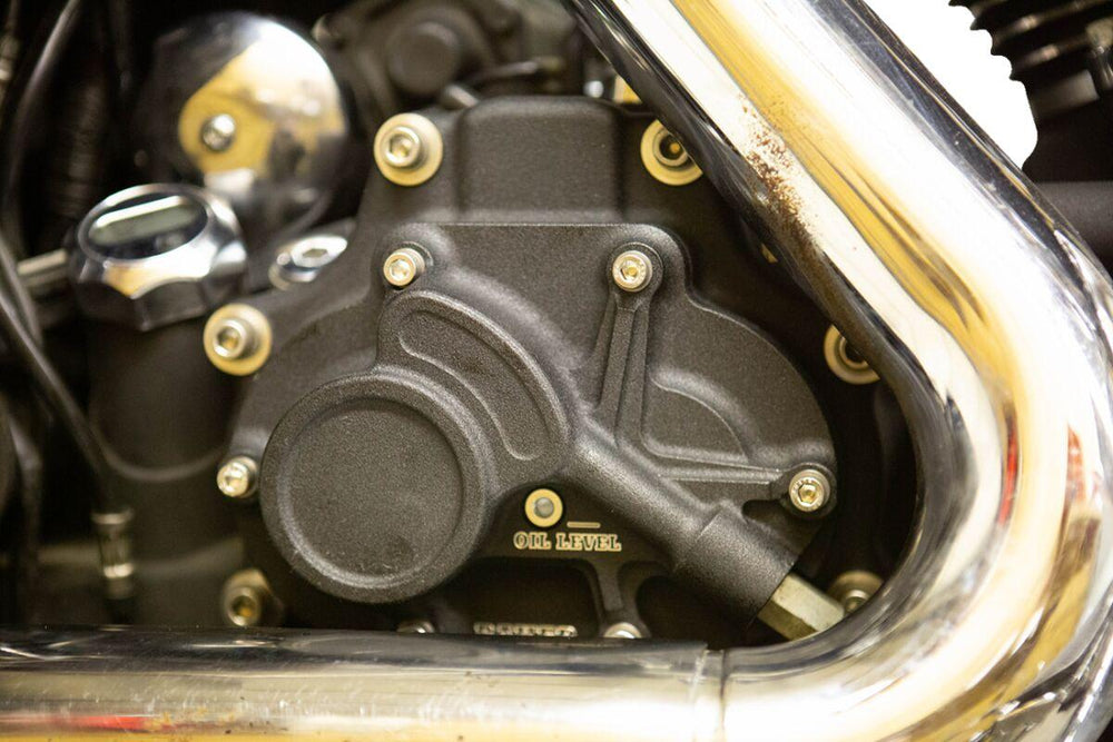 Baker Drivetrain Function-Formed Cable Type Transmission Side Cover Assembly For Harley Davidson FLD 1690 2012-2013 - Black/Wrinkle