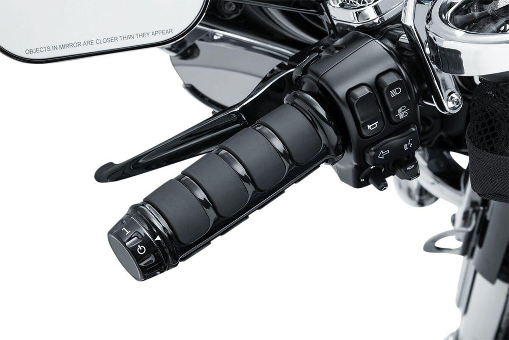 Kuryakyn Three Piece ISO Grips For 1" Bars For Harley Davidson FLDE 1750 2020 - Black