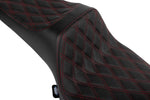 Drag Specialties Predator III Double Diamond Seat For Indian Challenger 108 ABS 2020-2025 - Black/Red