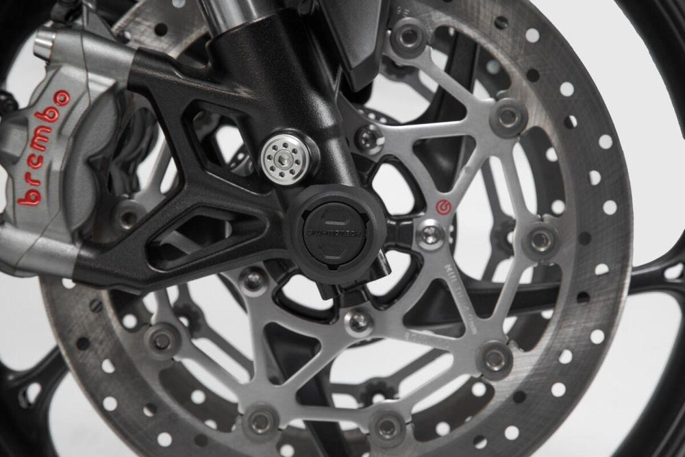 SW Motech Front Axle Slider Set For KTM Duke 790 2018-2024 - Black