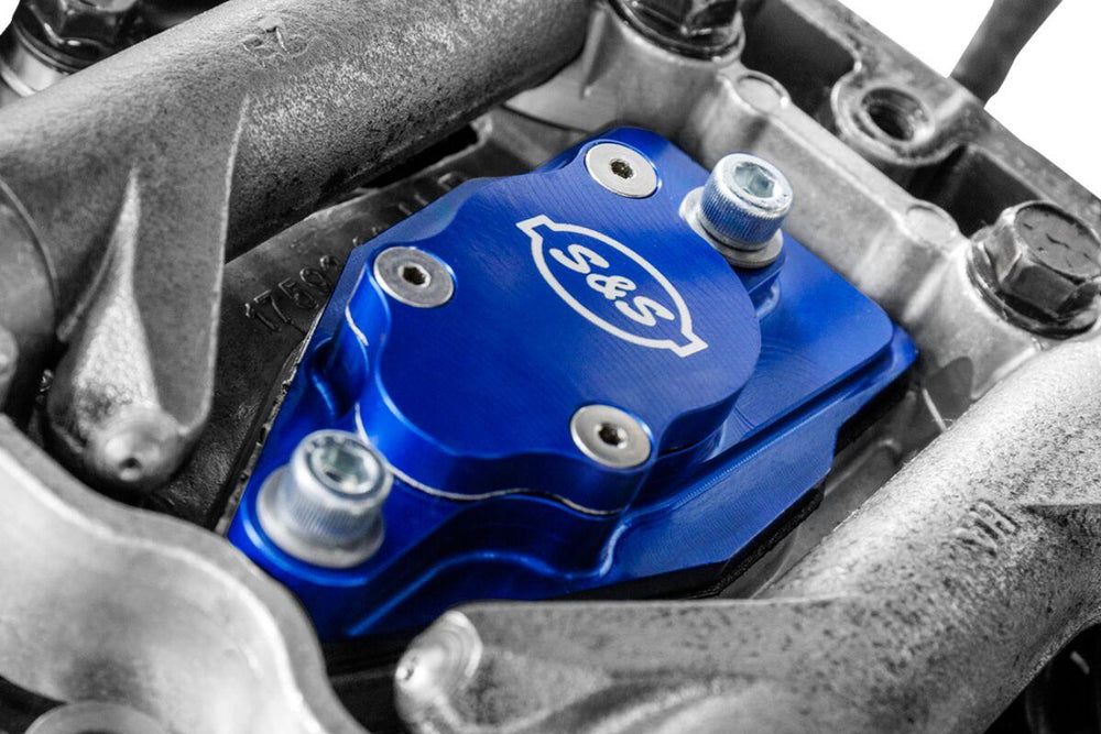S&S Cycle Billet Head Breather For Harley Davidson FLD 1690 2014-2016 - Blue Anodized