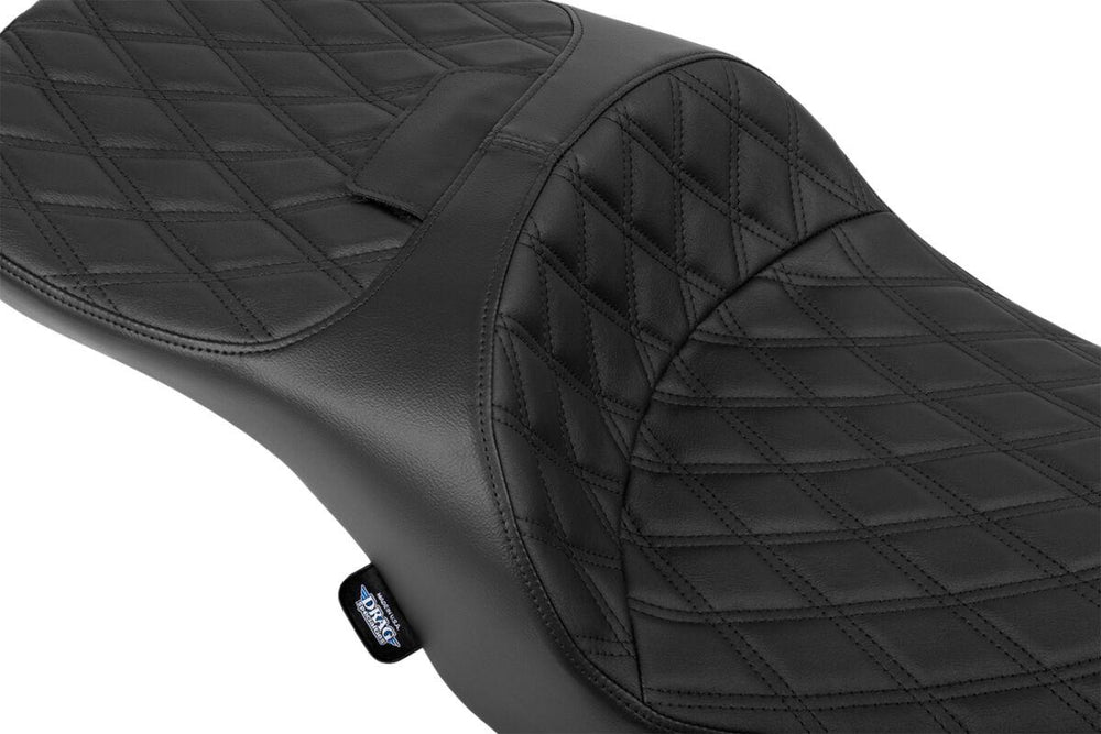 Drag Specialties Freedom Double Diamond Touring Seat For Harley Davidson FLHX 1750 ABS 2023 - Black/Black