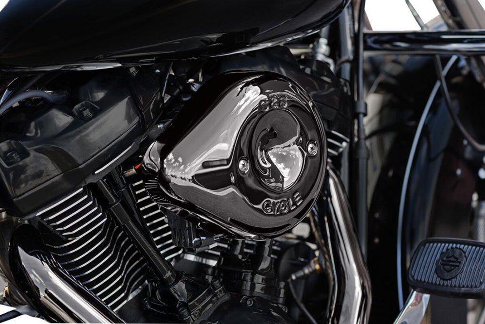 S&S Cycle Stealth Teardrop Air Cleaner Kit For Harley Davidson FLDE 1750 2018-2020 - Lava Chrome
