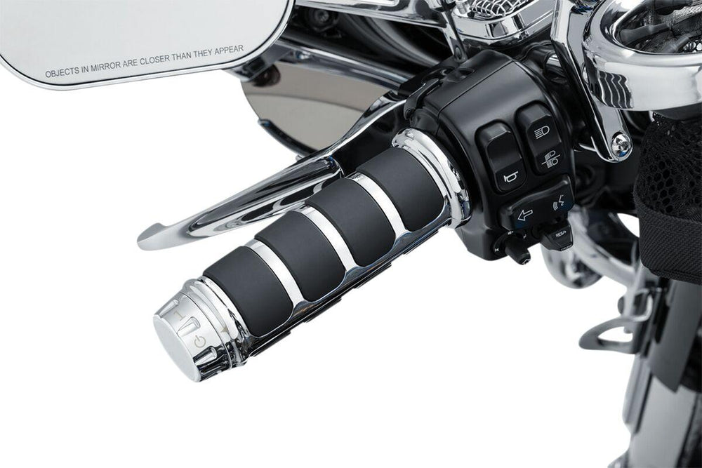 Kuryakyn Three Piece ISO Grips For 1" Bars For Harley Davidson FLDE 1750 2019 - Black/Chrome