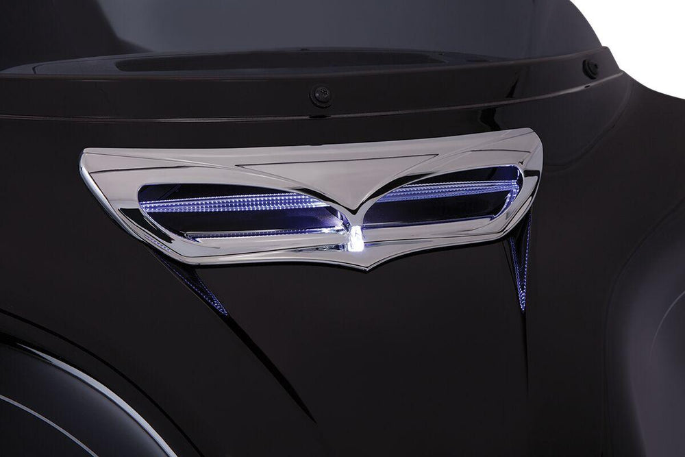 Ciro LED Lighted Fairing Vent Trim For Harley Davidson FLH 1868 ABS 2021 Fairing Chrome
