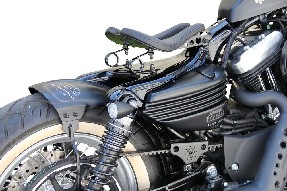 Cult Werk Bobber Side Panels For Harley Davidson XL 1200 C 2004-2013 - Raw Black