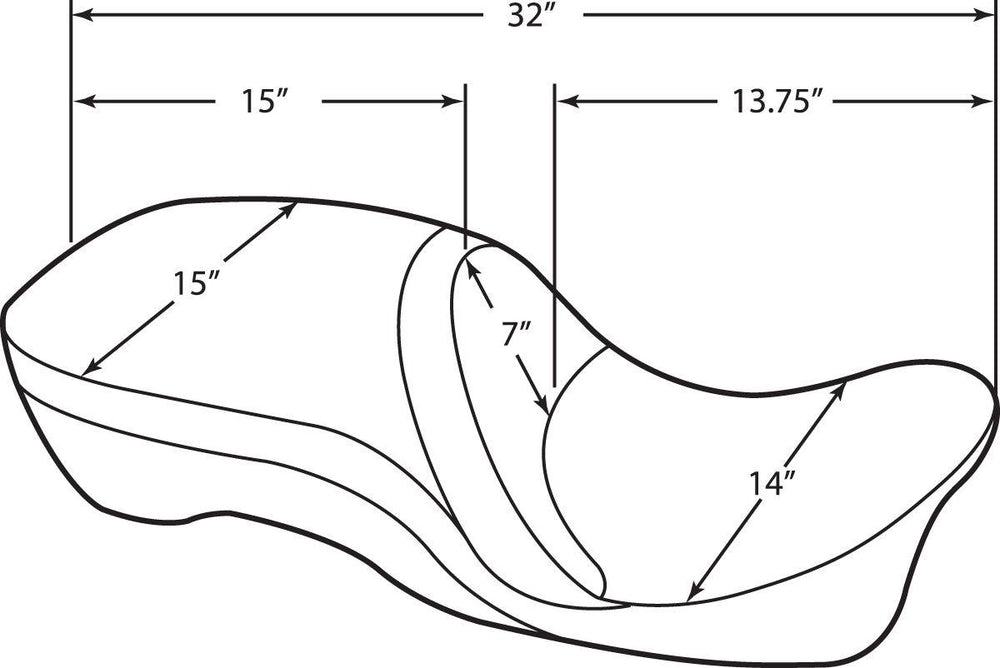 Drag Specialties Large Double Diamond Touring Seat For Harley Davidson FLHR 1340 1997-1998 - Black