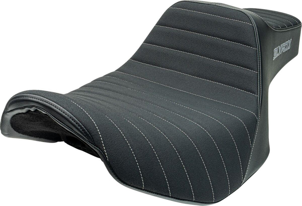 Slyfox High Noon Seat For Harley Davidson FLHX 1923 ABS 2024 Classic Stitch/Gray Logo - Black/Grey
