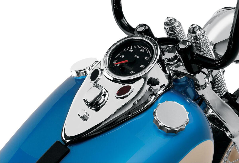 Drag Specialties Cat Eye Dash Cover For Harley Davidson FL 1200 1970-1977 - Chrome