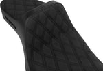 Slyfox High Noon Seat For Harley Davidson XL1200C 2004-2019 Black Logo/Double Diamond - Black