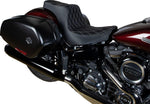 Drag Specialties Predator III Seat For Harley Davidson FLSB 1750 2018-2021 Silver Stitching Double Diamond - Black Silver