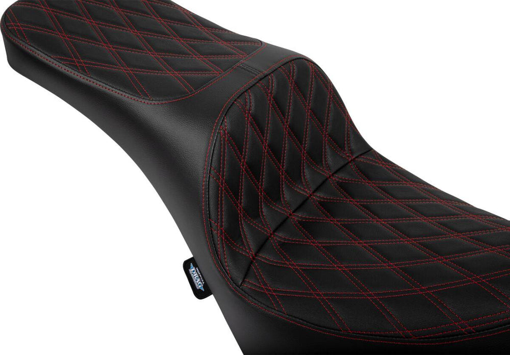 Drag Specialties Freedom Touring Double Diamond Seat For Harley Davidson FLDE 1750 ABS 2018-2020 - Black/Red