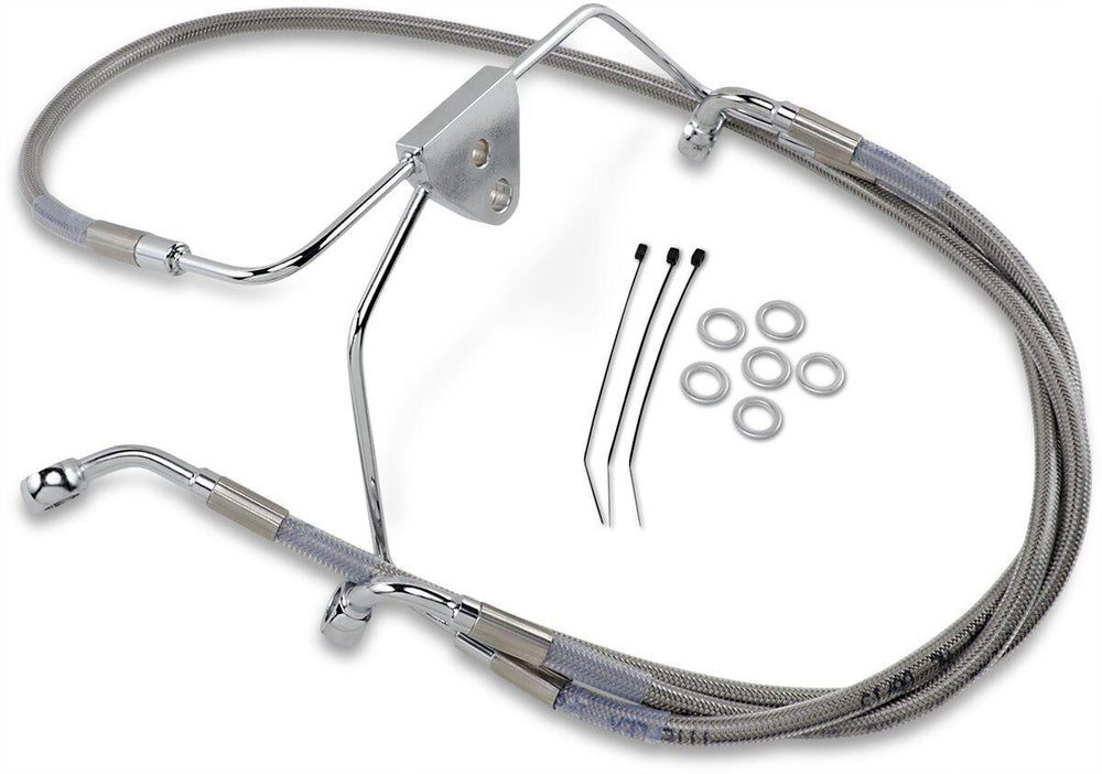 Drag Specialties Extended Length Stainless Steel Brake Hose Kit For Harley Davidson FLHT 1340 1996-1998 Front