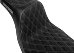 Slyfox High Noon Seat For Harley Davidson FLSB 1750 ABS 2018-2021 Double Diamond/Silver Logo - Black/Silver