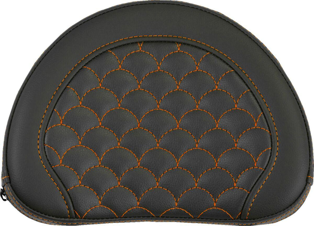 Saddlemen Contoured Cruiser Motorcycle Seat Sissy Bar Pad Orange Stitching - Black/Orange
