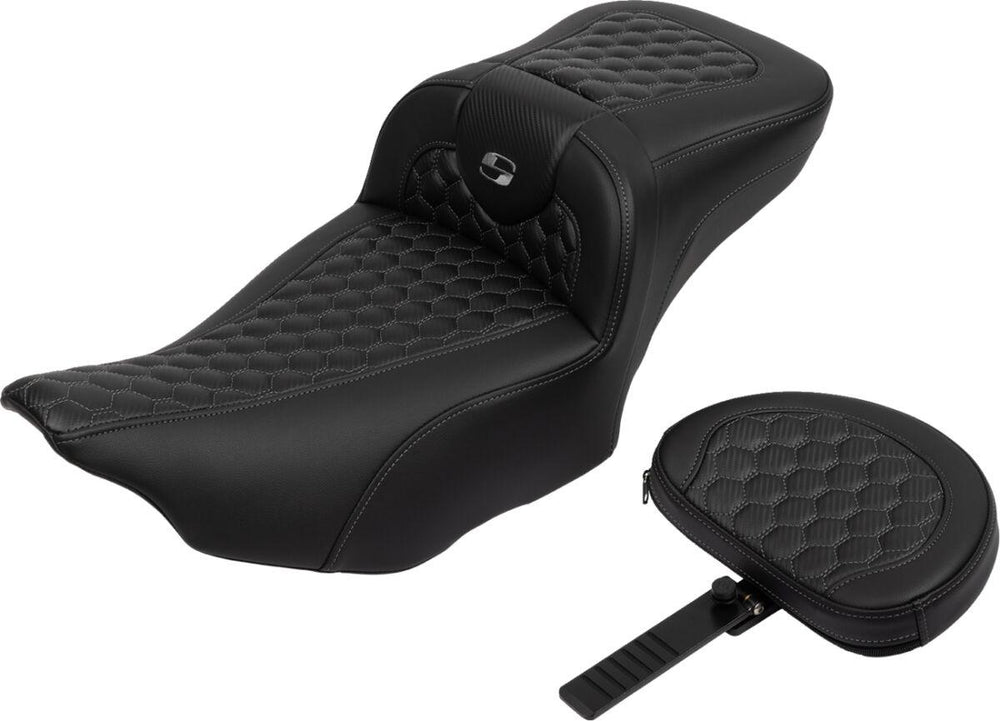 Saddlemen Roadsofa Extended Reach Honeycomb Seat For Harley Davidson FLHX 1923 ABS 2024-2026 - Black/Grey