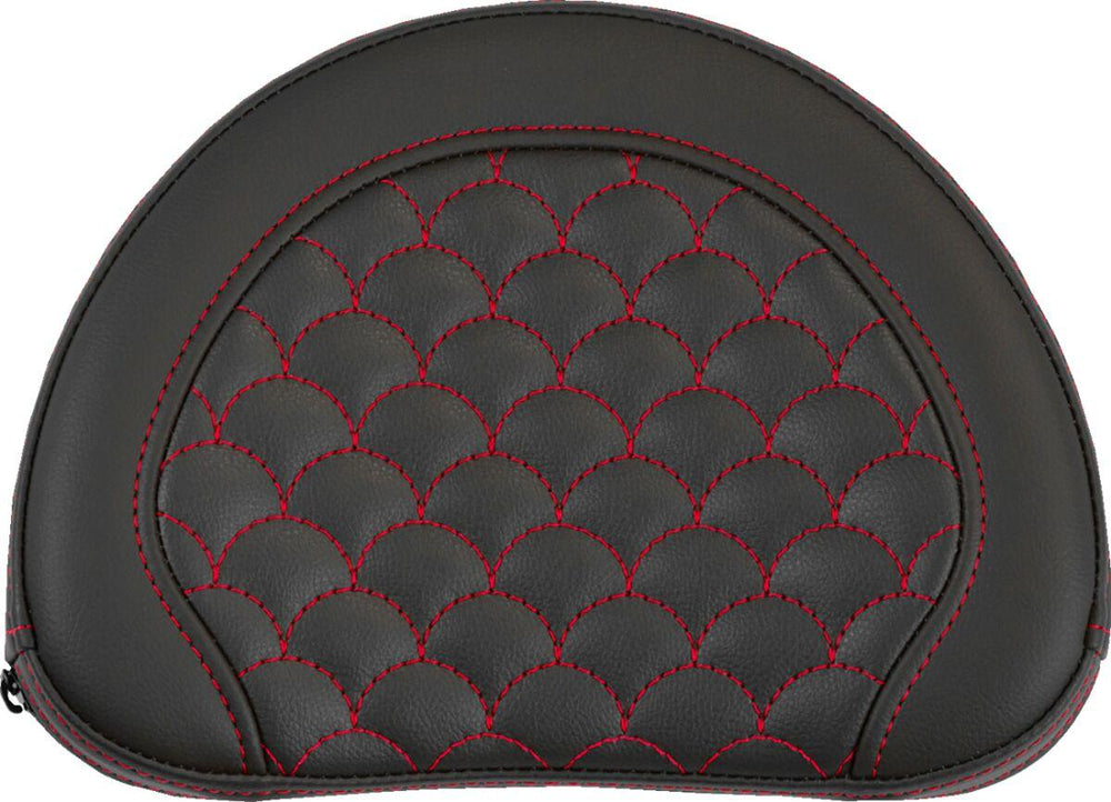 Saddlemen Contoured Cruiser Motorcycle Seat Sissy Bar Pad - Honeycomb  Black/Red
