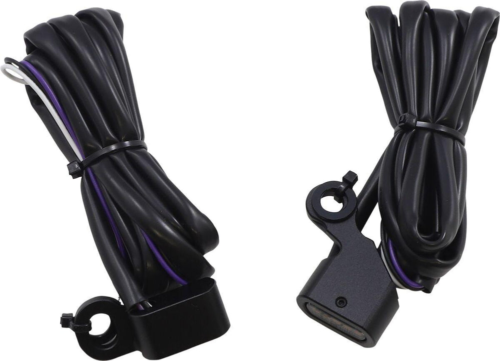 Drag Specialties LED Handlebar Marker Lights For Harley Davidson FLD 1690 2012-2013 Handlebar Black Smoke