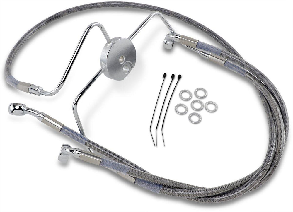 Drag Specialties Extended Length Stainless Steel Brake Hose Kit For Harley Davidson FLHR 1340 1994-1998 Front