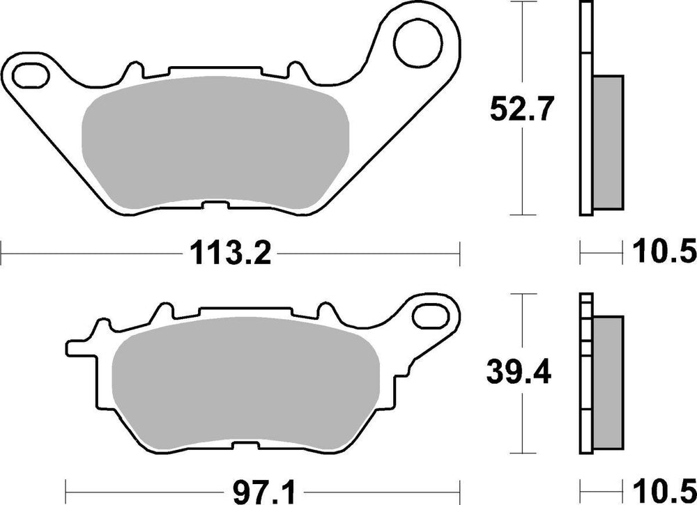 SBS Carbon Tech Organic Rear Brake Pads For Yamaha MW 300 2020-2022