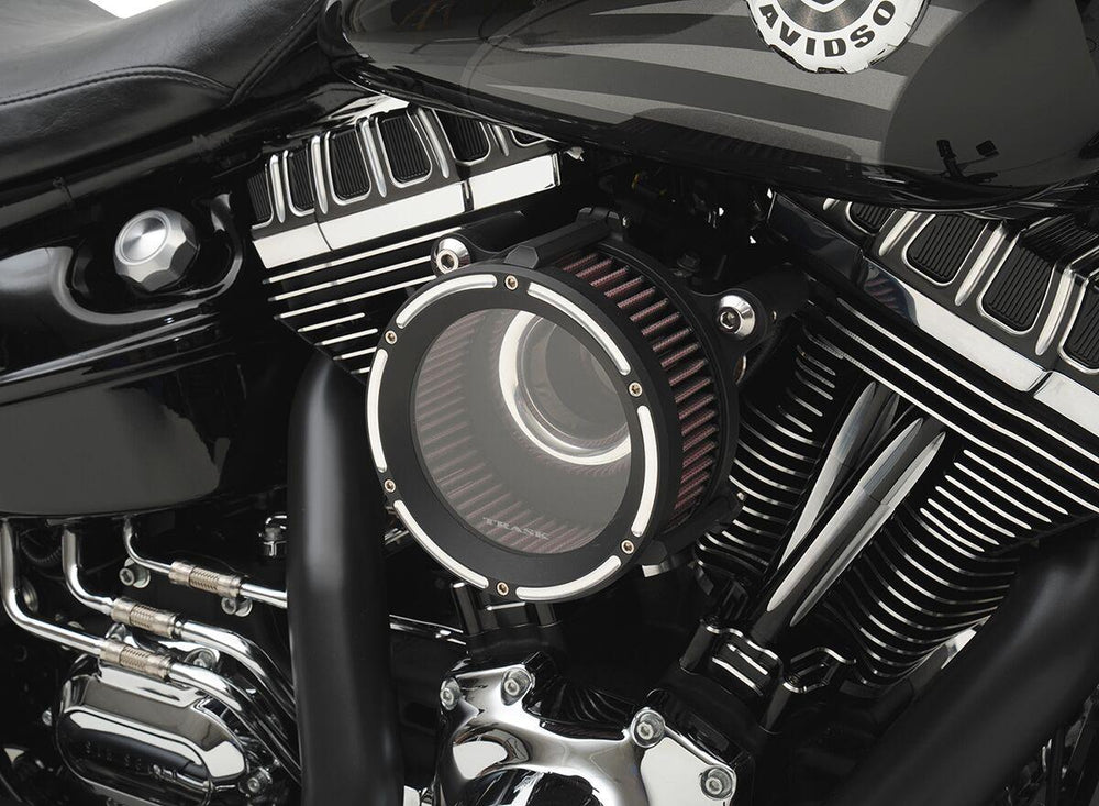 Trask Assault Charge High-Flow Air Cleaner For Harley Davidson FLDE 1750 2018-2020 - Black/Reverse Cut