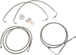 LA Choppers Stainless Steel Brake Hose Kit For Harley Davidson FLTR 1584 2008-2010 18" - 20" - Silver
